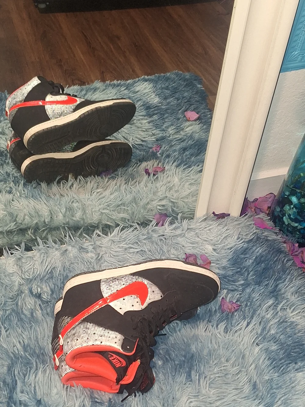 Nike Dunk High in black suede/nubuck with cement 